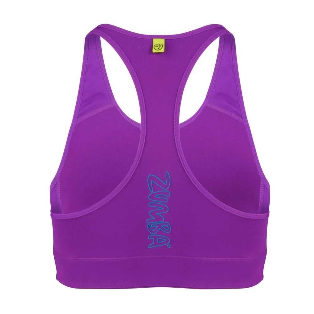 NWT Zumba Fitness Dance Racerback Sports Bra M Purple Convention 💃